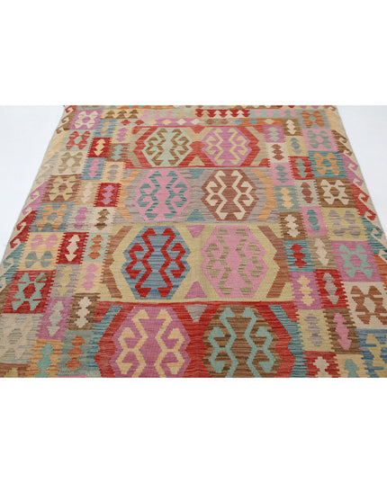 Maimana Kilim 5' 6" X 7' 5" Hand Knotted Wool Kilim 5' 6" X 7' 5" (168 X 226) / Multi / Wool