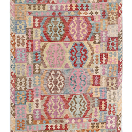 Maimana Kilim 5' 6" X 7' 5" Hand Knotted Wool Kilim 5' 6" X 7' 5" (168 X 226) / Multi / Wool