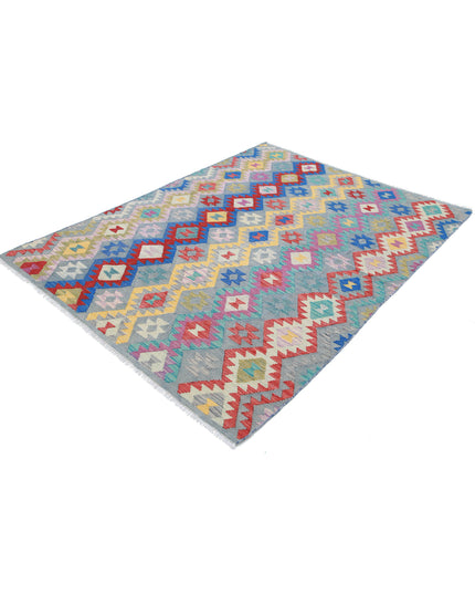 Maimana Kilim 5' 5" X 7' 8" Hand Knotted Wool Kilim 5' 5" X 7' 8" (165 X 234) / Multi / Wool