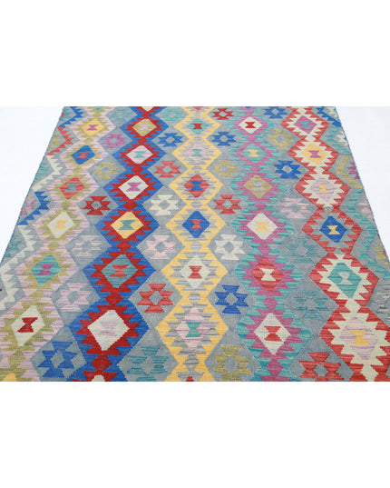 Maimana Kilim 5' 5" X 7' 8" Hand Knotted Wool Kilim 5' 5" X 7' 8" (165 X 234) / Multi / Wool