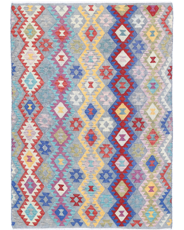 Maimana Kilim 5' 5" X 7' 8" Hand Knotted Wool Kilim 5' 5" X 7' 8" (165 X 234) / Multi / Wool
