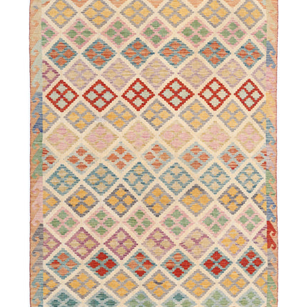Maimana Kilim 5' 4" X 7' 11" Hand Knotted Wool Kilim 5' 4" X 7' 11" (162 X 241) / Multi / Wool