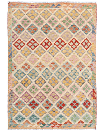 Maimana Kilim 5' 4" X 7' 11" Hand Knotted Wool Kilim 5' 4" X 7' 11" (162 X 241) / Multi / Wool
