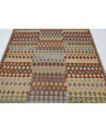 Maimana Kilim 5' 8" X 7' 8" Hand Knotted Wool Kilim 5' 8" X 7' 8" (173 X 234) / Multi / Wool