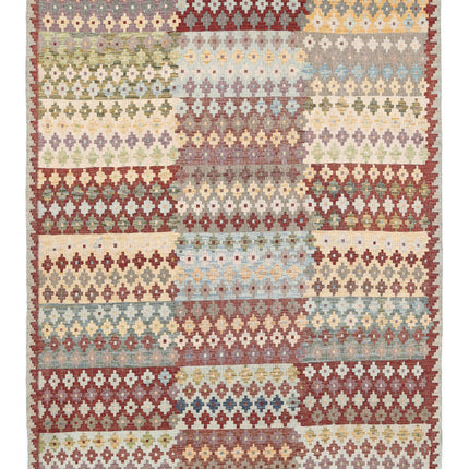 Maimana Kilim 5' 8" X 7' 8" Hand Knotted Wool Kilim 5' 8" X 7' 8" (173 X 234) / Multi / Wool