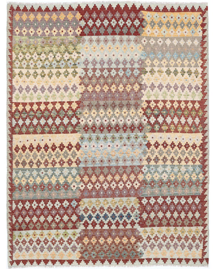 Maimana Kilim 5' 8" X 7' 8" Hand Knotted Wool Kilim 5' 8" X 7' 8" (173 X 234) / Multi / Wool