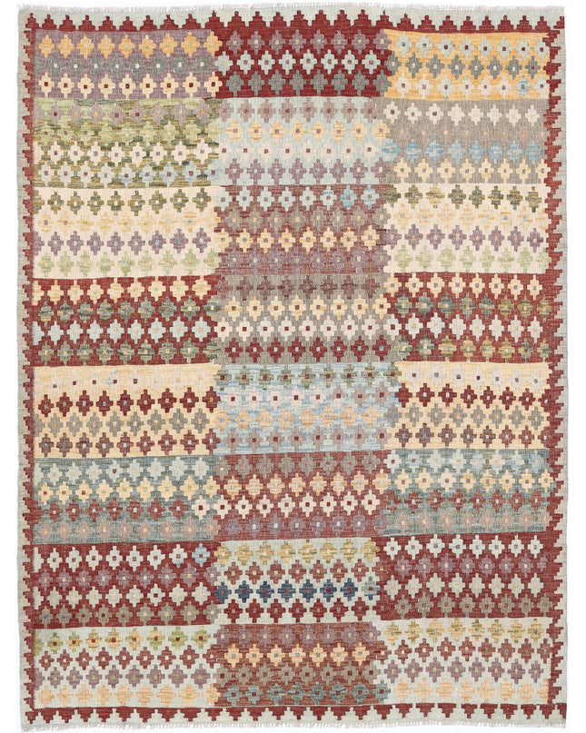 Maimana Kilim 5' 8" X 7' 8" Hand Knotted Wool Kilim 5' 8" X 7' 8" (173 X 234) / Multi / Wool