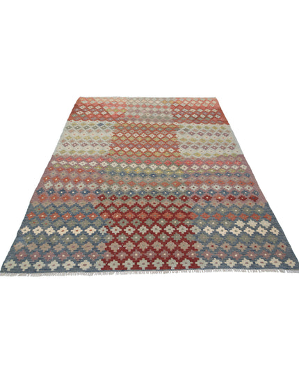 Maimana Kilim 5' 6" X 7' 10" Hand Knotted Wool Kilim 5' 6" X 7' 10" (168 X 239) / Multi / Wool