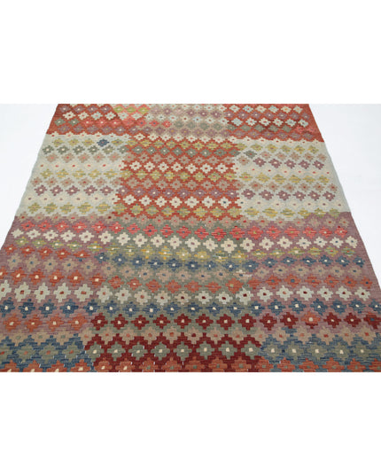 Maimana Kilim 5' 6" X 7' 10" Hand Knotted Wool Kilim 5' 6" X 7' 10" (168 X 239) / Multi / Wool