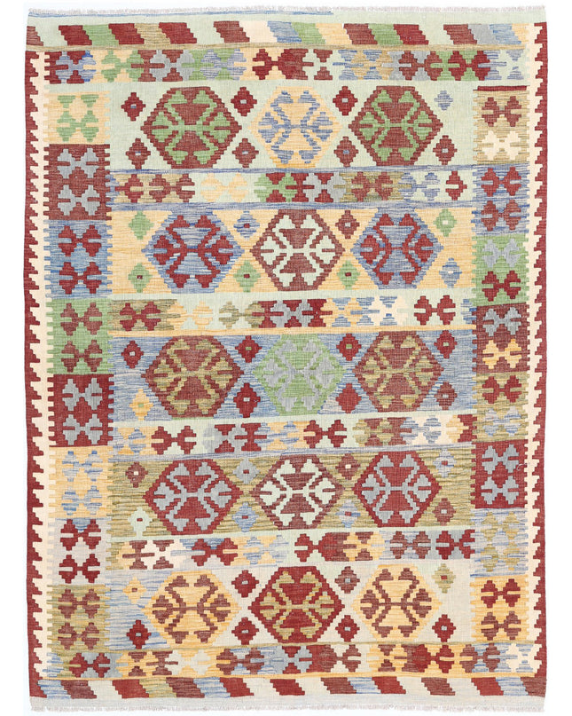 Maimana Kilim 5' 8" X 7' 9" Hand Knotted Wool Kilim 5' 8" X 7' 9" (173 X 236) / Multi / Wool