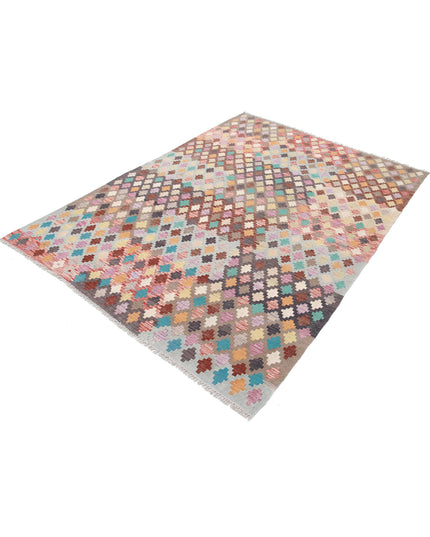 Maimana Kilim 5' 6" X 7' 8" Hand Knotted Wool Kilim 5' 6" X 7' 8" (168 X 234) / Multi / Wool