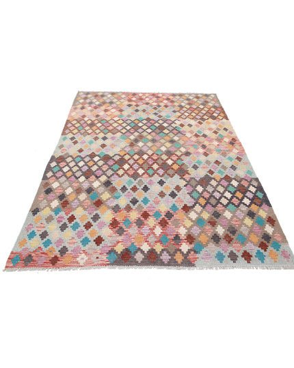 Maimana Kilim 5' 6" X 7' 8" Hand Knotted Wool Kilim 5' 6" X 7' 8" (168 X 234) / Multi / Wool