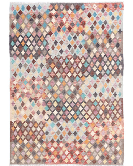 Maimana Kilim 5' 6" X 7' 8" Hand Knotted Wool Kilim 5' 6" X 7' 8" (168 X 234) / Multi / Wool