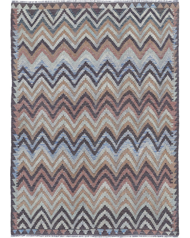 Maimana Kilim 4' 8" X 6' 6" Hand Knotted Wool Kilim 4' 8" X 6' 6" (142 X 198) / Multi / Wool