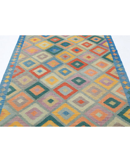 Maimana Kilim 4' 11" X 6' 5" Hand Knotted Wool Kilim 4' 11" X 6' 5" (150 X 196) / Multi / Wool