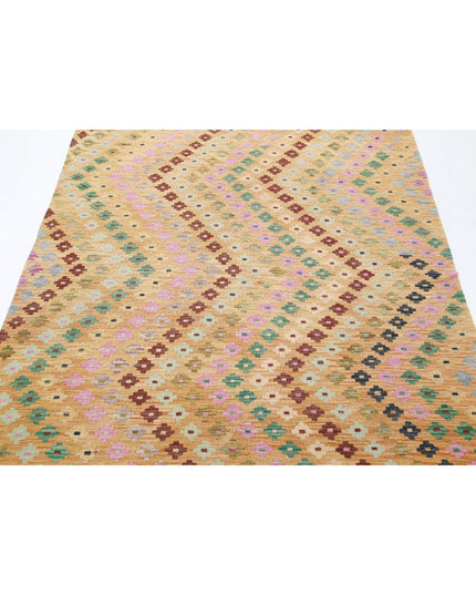 Maimana Kilim 4' 10" X 6' 4" Hand Knotted Wool Kilim 4' 10" X 6' 4" (147 X 193) / Multi / Wool