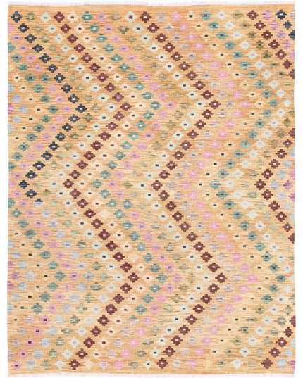 Maimana Kilim 4' 10" X 6' 4" Hand Knotted Wool Kilim 4' 10" X 6' 4" (147 X 193) / Multi / Wool