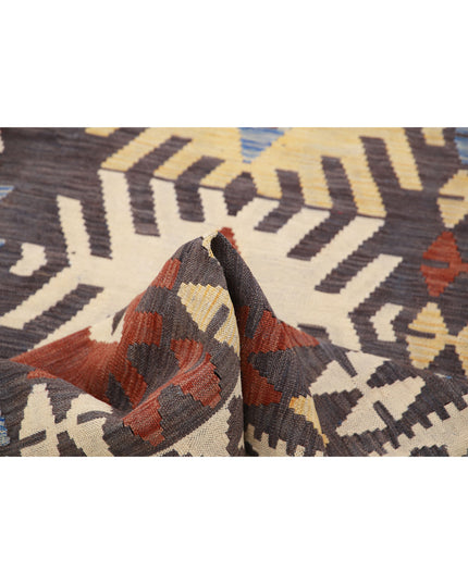 Maimana Kilim 4' 9" X 6' 6" Hand Knotted Wool Kilim 4' 9" X 6' 6" (145 X 198) / Grey / Wool