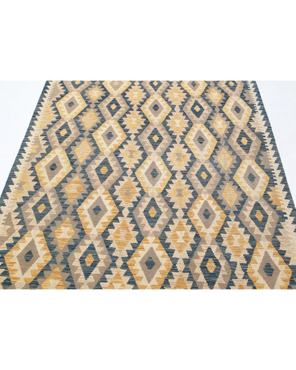 Maimana Kilim 4' 10" X 6' 8" Hand Knotted Wool Kilim 4' 10" X 6' 8" (147 X 203) / Multi / Wool