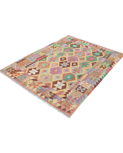 Maimana Kilim 4' 9" X 6' 5" Hand Knotted Wool Kilim 4' 9" X 6' 5" (145 X 196) / Multi / Wool