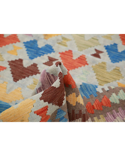 Maimana Kilim 4' 8" X 6' 7" Hand Knotted Wool Kilim 4' 8" X 6' 7" (142 X 201) / Multi / Wool