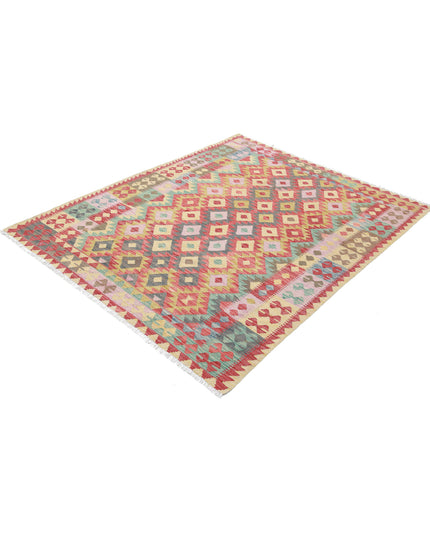 Maimana Kilim 4' 11" X 6' 1" Hand Knotted Wool Kilim 4' 11" X 6' 1" (150 X 185) / Multi / Wool