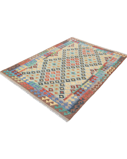 Maimana Kilim 4' 9" X 6' 6" Hand Knotted Wool Kilim 4' 9" X 6' 6" (145 X 198) / Multi / Wool