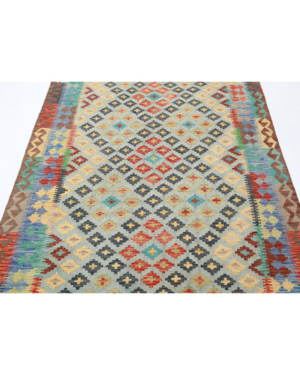 Maimana Kilim 4' 9" X 6' 6" Hand Knotted Wool Kilim 4' 9" X 6' 6" (145 X 198) / Multi / Wool