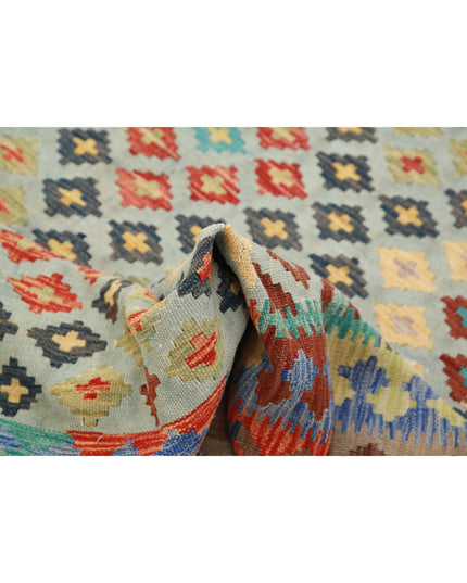 Maimana Kilim 4' 9" X 6' 6" Hand Knotted Wool Kilim 4' 9" X 6' 6" (145 X 198) / Multi / Wool