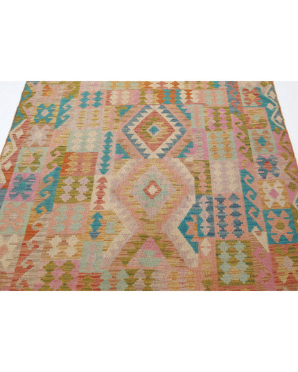 Maimana Kilim 5' 2" X 6' 4" Hand Knotted Wool Kilim 5' 2" X 6' 4" (158 X 193) / Multi / Wool
