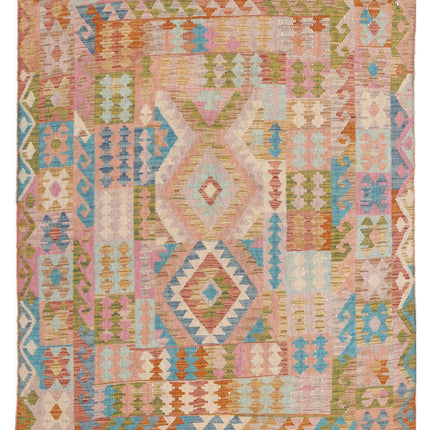 Maimana Kilim 5' 2" X 6' 4" Hand Knotted Wool Kilim 5' 2" X 6' 4" (158 X 193) / Multi / Wool