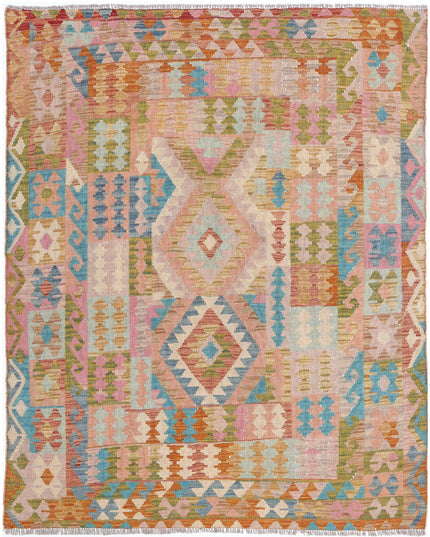 Maimana Kilim 5' 2" X 6' 4" Hand Knotted Wool Kilim 5' 2" X 6' 4" (158 X 193) / Multi / Wool