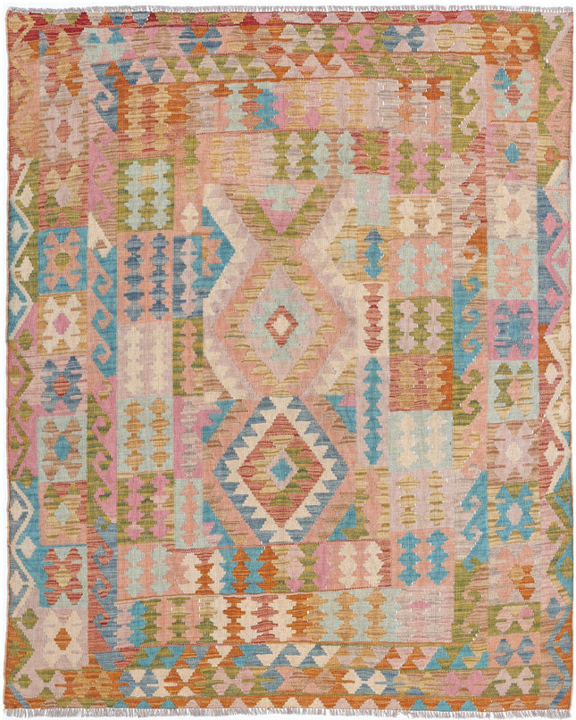 Maimana Kilim 5' 2" X 6' 4" Hand Knotted Wool Kilim 5' 2" X 6' 4" (158 X 193) / Multi / Wool