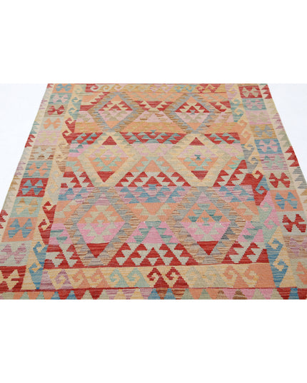 Maimana Kilim 4' 9" X 6' 6" Hand Knotted Wool Kilim 4' 9" X 6' 6" (145 X 198) / Multi / Wool