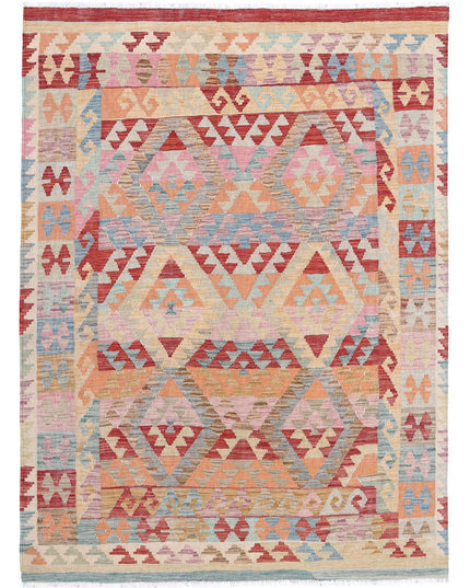 Maimana Kilim 4' 9" X 6' 6" Hand Knotted Wool Kilim 4' 9" X 6' 6" (145 X 198) / Multi / Wool