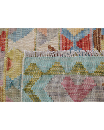 Maimana Kilim 4' 0" X 5' 6" Hand Knotted Wool Kilim 4' 0" X 5' 6" (122 X 168) / Multi / Wool