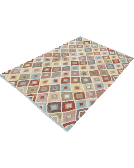 Maimana Kilim 4' 7" X 6' 9" Hand Knotted Wool Kilim 4' 7" X 6' 9" (140 X 206) / Multi / Wool