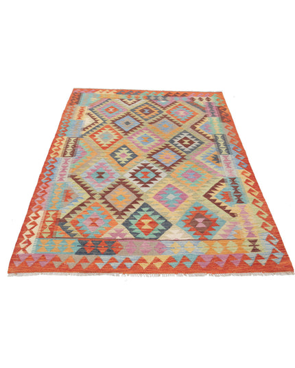 Maimana Kilim 4' 9" X 6' 6" Hand Knotted Wool Kilim 4' 9" X 6' 6" (145 X 198) / Multi / Wool