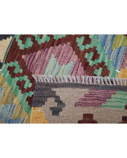 Maimana Kilim 4' 11" X 6' 5" Hand Knotted Wool Kilim 4' 11" X 6' 5" (150 X 196) / Multi / Wool