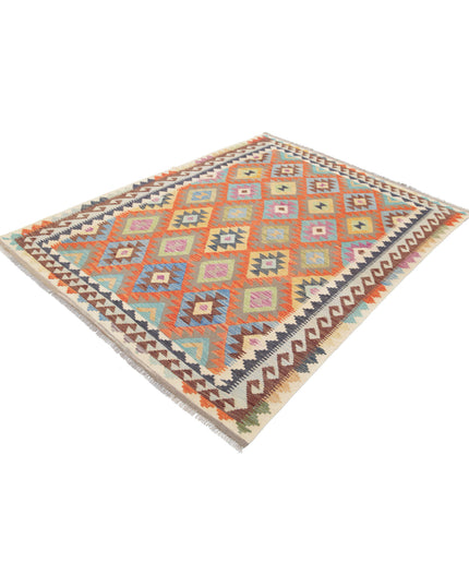 Maimana Kilim 5' 1" X 6' 9" Hand Knotted Wool Kilim 5' 1" X 6' 9" (155 X 206) / Multi / Wool