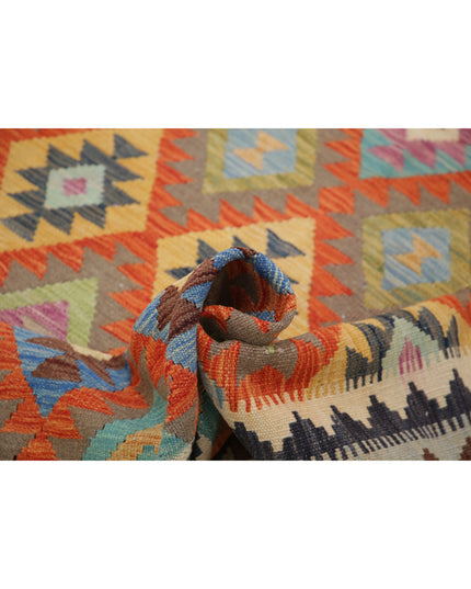 Maimana Kilim 5' 1" X 6' 9" Hand Knotted Wool Kilim 5' 1" X 6' 9" (155 X 206) / Multi / Wool