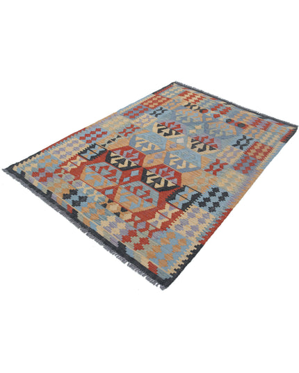 Maimana Kilim 4' 1" X 5' 11" Hand Knotted Wool Kilim 4' 1" X 5' 11" (124 X 180) / Multi / Wool