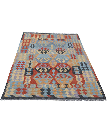Maimana Kilim 4' 1" X 5' 11" Hand Knotted Wool Kilim 4' 1" X 5' 11" (124 X 180) / Multi / Wool