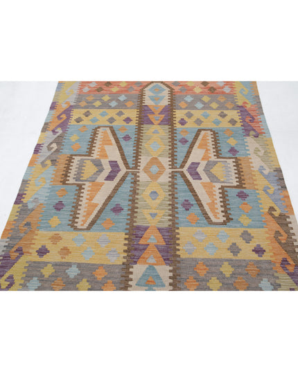 Maimana Kilim 4' 3" X 5' 10" Hand Knotted Wool Kilim 4' 3" X 5' 10" (130 X 178) / Multi / Wool