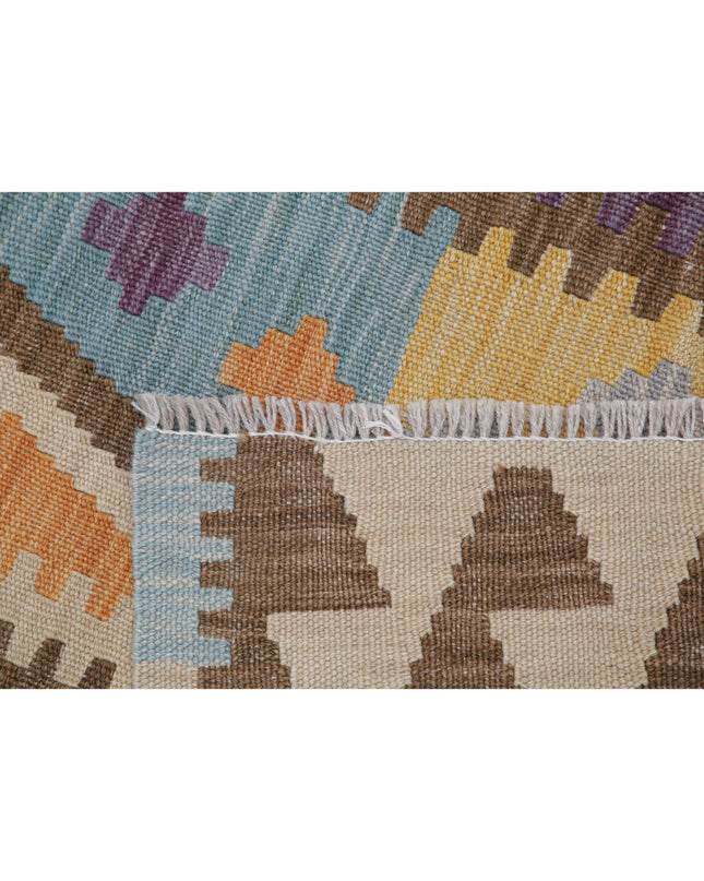 Maimana Kilim 4' 3" X 5' 10" Hand Knotted Wool Kilim 4' 3" X 5' 10" (130 X 178) / Multi / Wool