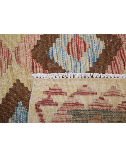 Maimana Kilim 4' 10" X 7' 9" Hand Knotted Wool Kilim 4' 10" X 7' 9" (147 X 236) / Red / Wool