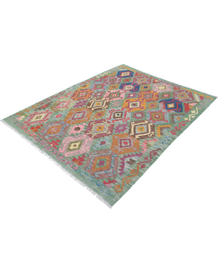 Maimana Kilim 4' 11" X 6' 4" Hand Knotted Wool Kilim 4' 11" X 6' 4" (150 X 193) / Multi / Wool