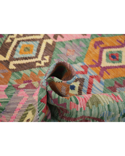 Maimana Kilim 4' 11" X 6' 4" Hand Knotted Wool Kilim 4' 11" X 6' 4" (150 X 193) / Multi / Wool