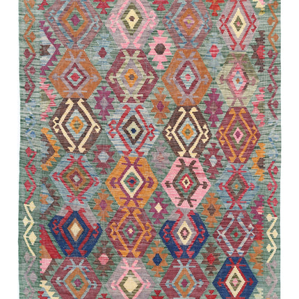 Maimana Kilim 4' 11" X 6' 4" Hand Knotted Wool Kilim 4' 11" X 6' 4" (150 X 193) / Multi / Wool