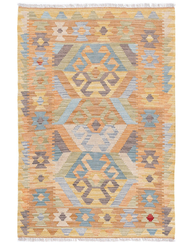 Maimana Kilim 2' 8" X 3' 11" Hand Knotted Wool Kilim 2' 8" X 3' 11" (81 X 119) / Multi / Wool